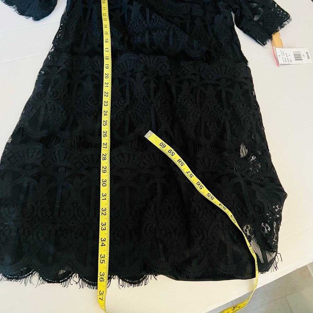 Ronni Nicole Lace Lined Short Sleeve Shift Dress Size 10 NWT Black - Picture 7 of 8